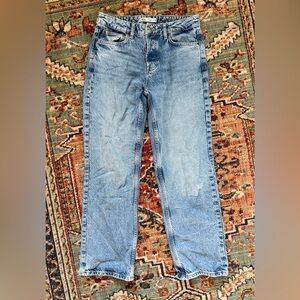 Zara Button Fly Straight Leg Jeans